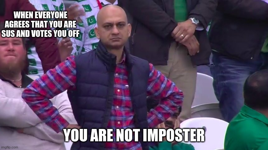 WHEN EVERYONE AGREES THAT YOU ARE SUS AND VOTES YOU OFF; YOU ARE NOT IMPOSTER | image tagged in among us | made w/ Imgflip meme maker