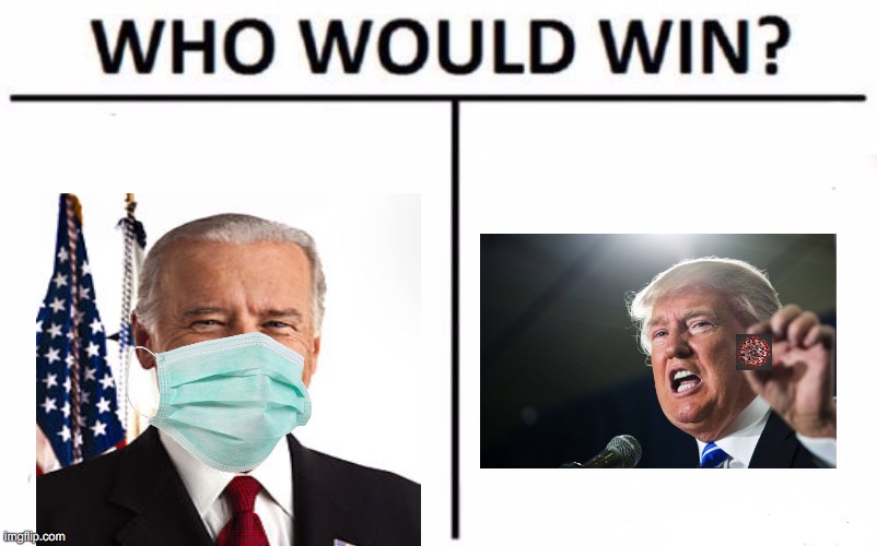 don Joe and the rona | image tagged in memes,who would win,rona,trump,biden,covid | made w/ Imgflip meme maker