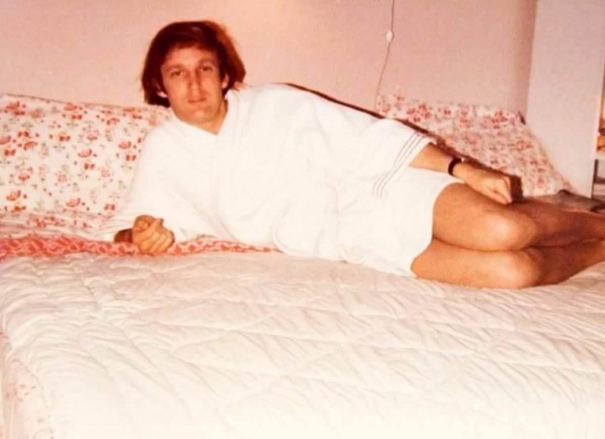 Young preppy insolent Trump in bathrobe Blank Meme Template