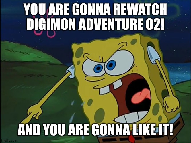 YOU ARE GONNA LIKE IT! | YOU ARE GONNA REWATCH DIGIMON ADVENTURE 02! AND YOU ARE GONNA LIKE IT! | image tagged in you are gonna like it | made w/ Imgflip meme maker