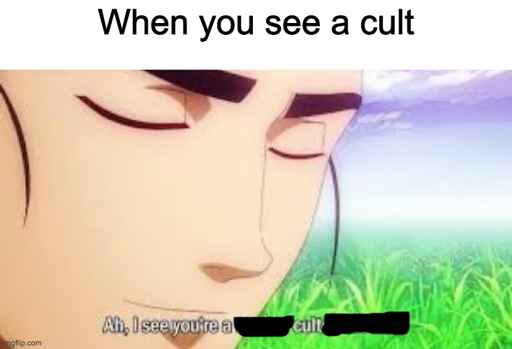 why did i make this | When you see a cult | image tagged in ah i see your a man of culture as well | made w/ Imgflip meme maker