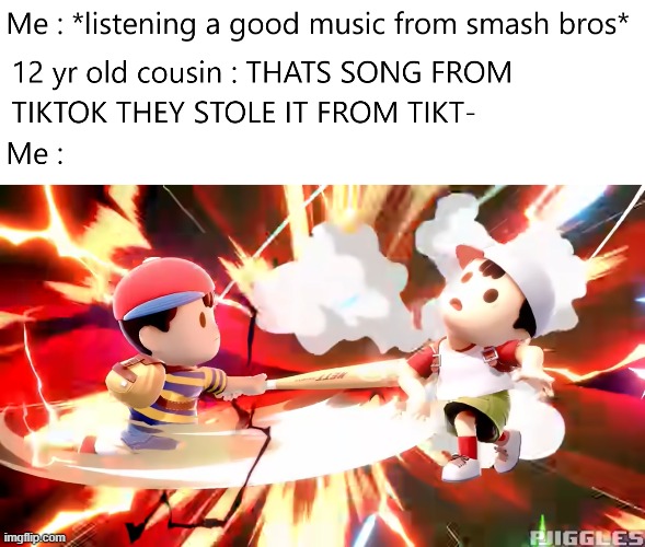 THEY STOLE IT FROM TIKT- | image tagged in super smash bros,tik tok,smash bros | made w/ Imgflip meme maker