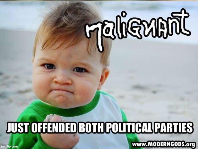 Just Offended Both Political Parties - Malignant | image tagged in books,success kid,offended,offensive,trump,biden | made w/ Imgflip meme maker