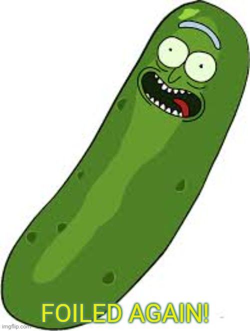 Pickle Rick | FOILED AGAIN! | image tagged in pickle rick | made w/ Imgflip meme maker