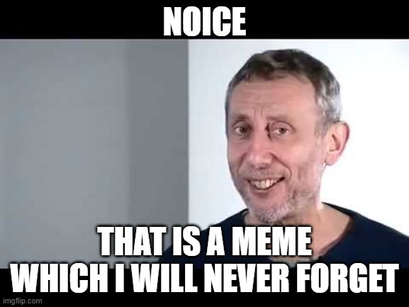 noice | NOICE THAT IS A MEME WHICH I WILL NEVER FORGET | image tagged in noice | made w/ Imgflip meme maker