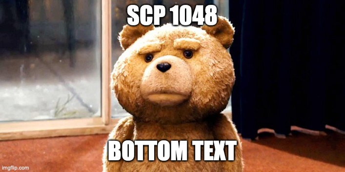 SCP 1048 | SCP 1048; BOTTOM TEXT | image tagged in scp | made w/ Imgflip meme maker