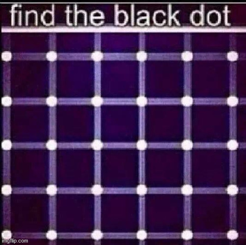 Find the black dot | image tagged in hard,find,illusion,impossible | made w/ Imgflip meme maker