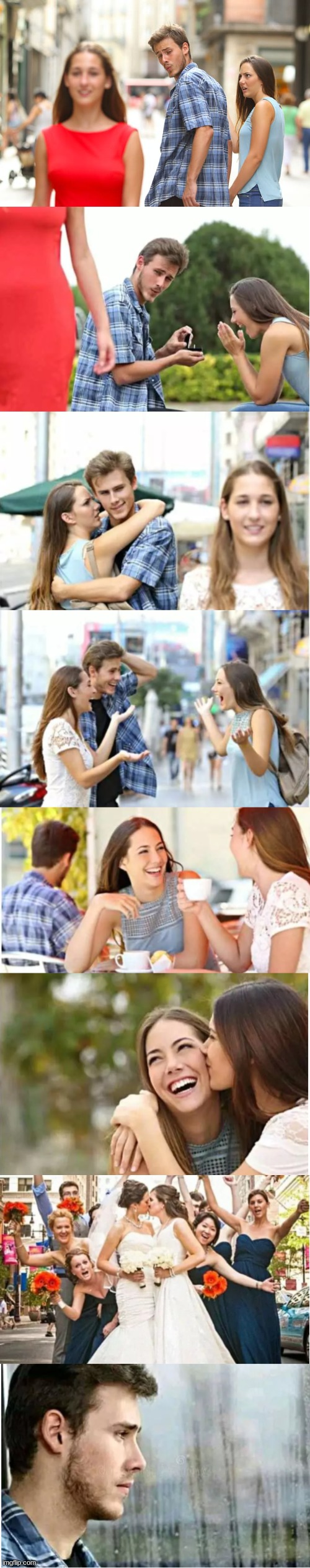 the story continues.... | image tagged in memes,distracted boyfriend | made w/ Imgflip meme maker