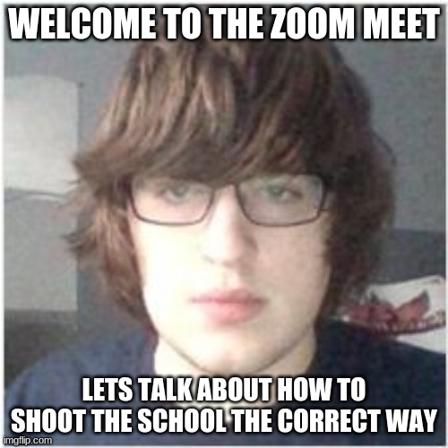 Emo/Pedo/School Shooter Lewis | WELCOME TO THE ZOOM MEET; LETS TALK ABOUT HOW TO SHOOT THE SCHOOL THE CORRECT WAY | image tagged in emo/pedo/school shooter lewis | made w/ Imgflip meme maker