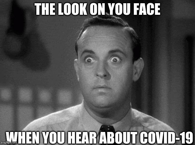 covid-19?!?! | THE LOOK ON YOU FACE; WHEN YOU HEAR ABOUT COVID-19 | image tagged in shocked face | made w/ Imgflip meme maker