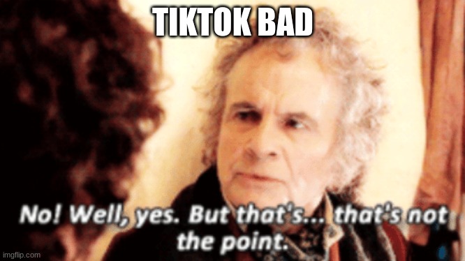 But that's not the point | TIKTOK BAD | image tagged in but that's not the point | made w/ Imgflip meme maker