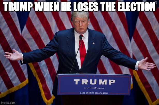 Donald Trump | TRUMP WHEN HE LOSES THE ELECTION | image tagged in donald trump | made w/ Imgflip meme maker