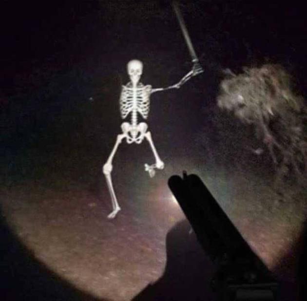 skeleton running at you with sword Blank Meme Template