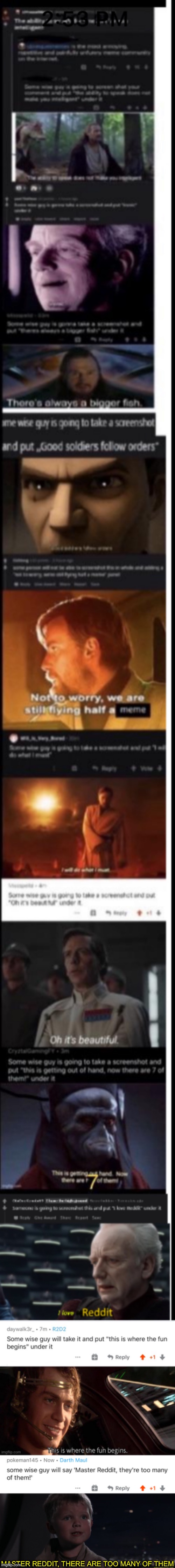 It is critical that we send the pixels there immediately | MASTER REDDIT, THERE ARE TOO MANY OF THEM | image tagged in master skywalker youngling | made w/ Imgflip meme maker