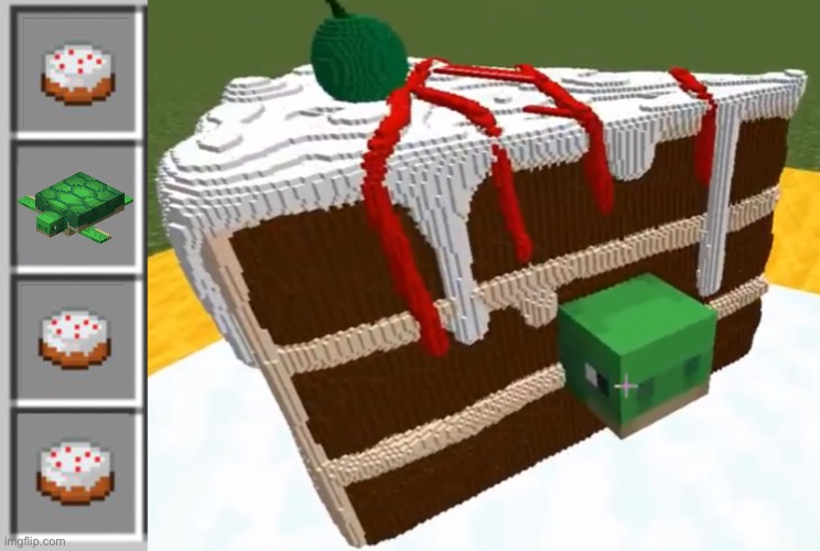 Armor Meme | image tagged in minecraft armor,minecraft,turtle,cake | made w/ Imgflip meme maker