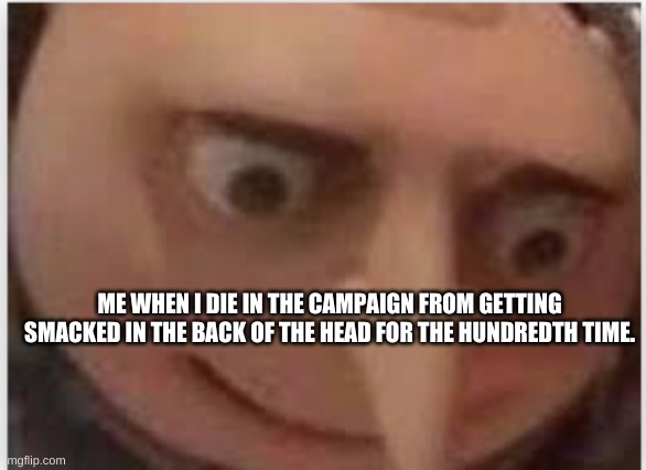 why | ME WHEN I DIE IN THE CAMPAIGN FROM GETTING SMACKED IN THE BACK OF THE HEAD FOR THE HUNDREDTH TIME. | image tagged in why | made w/ Imgflip meme maker