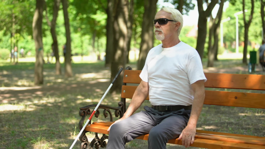 blind man bench Blank Meme Template