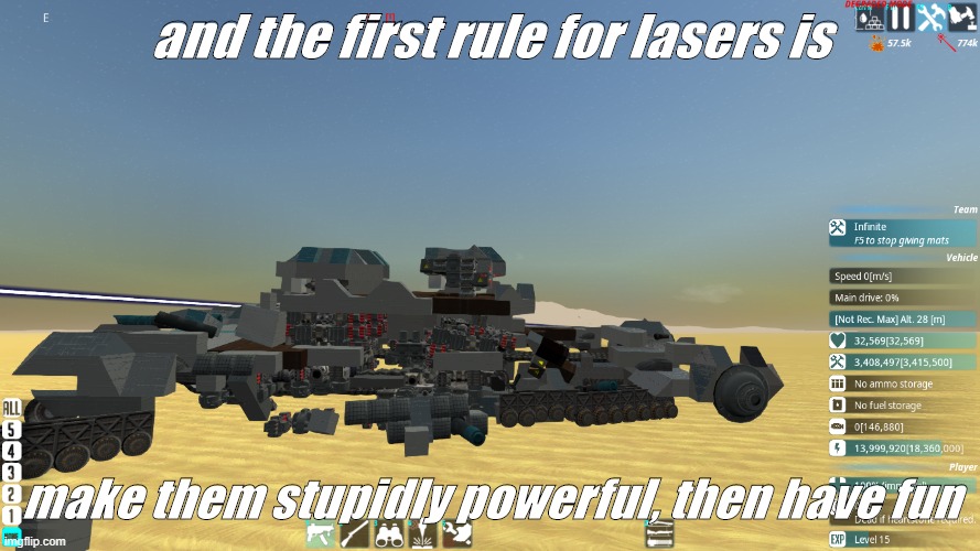 LASERS!! | and the first rule for lasers is; make them stupidly powerful, then have fun | image tagged in lasers | made w/ Imgflip meme maker