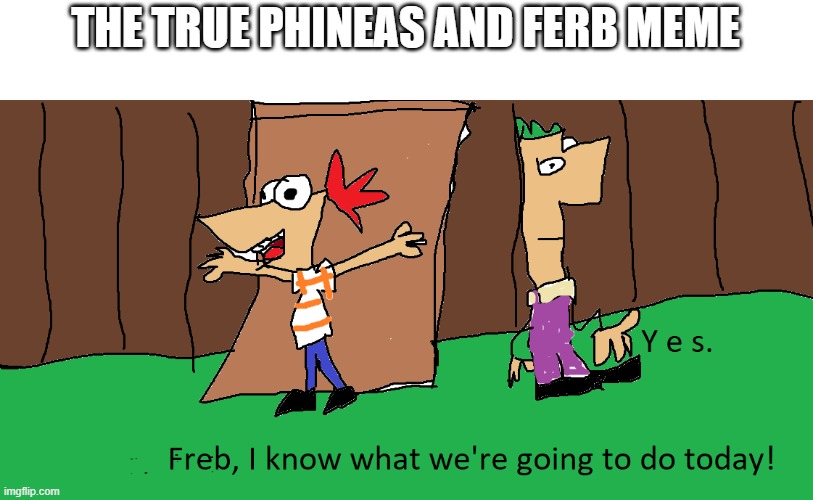 phinous and freb | THE TRUE PHINEAS AND FERB MEME | image tagged in phinous and freb | made w/ Imgflip meme maker