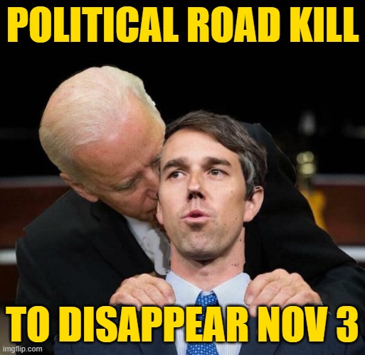 Biden & Beto | POLITICAL ROAD KILL TO DISAPPEAR NOV 3 | image tagged in biden beto | made w/ Imgflip meme maker