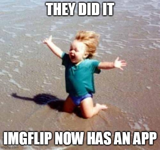 It might be old news, but this is still cool | THEY DID IT; IMGFLIP NOW HAS AN APP | image tagged in celebration | made w/ Imgflip meme maker