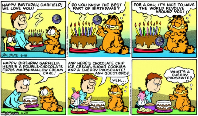 Double Birthday Cake Special | image tagged in happy birthday,garfield,comics/cartoons | made w/ Imgflip meme maker