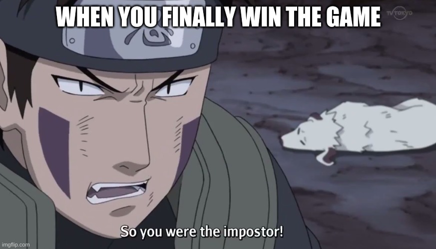 WHEN YOU FINALLY WIN THE GAME | image tagged in among us | made w/ Imgflip meme maker