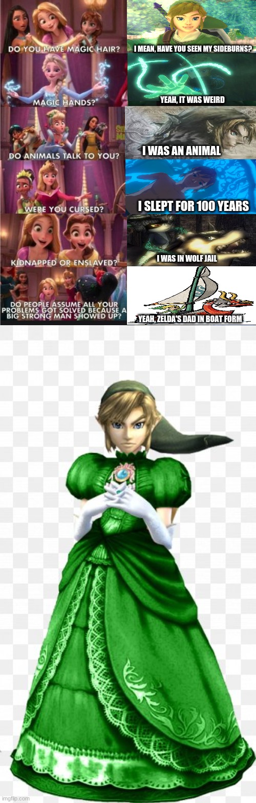 This is what happens when you call Link Zelda | image tagged in princess link,the legend of zelda | made w/ Imgflip meme maker