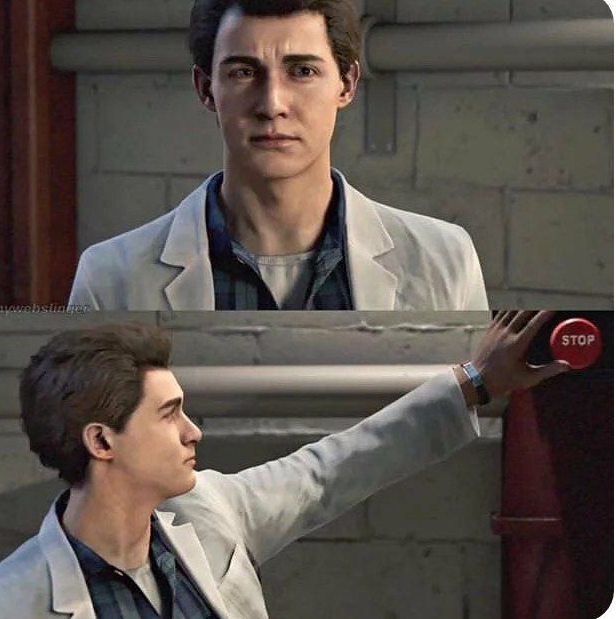 High Quality Spiderman stop button Blank Meme Template