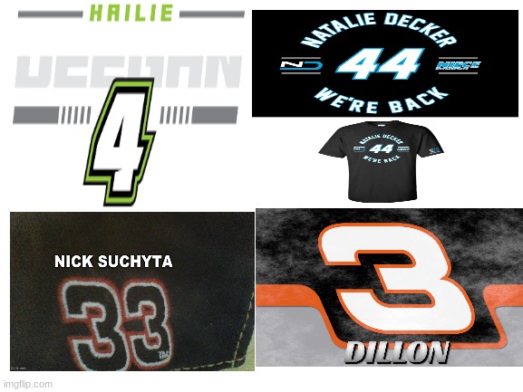 me and my NASCAR driver heros | image tagged in blank white template | made w/ Imgflip meme maker
