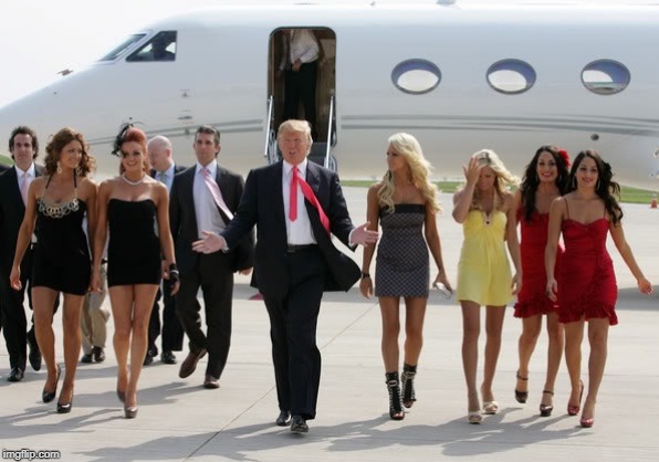 Trump with supermodels Blank Meme Template