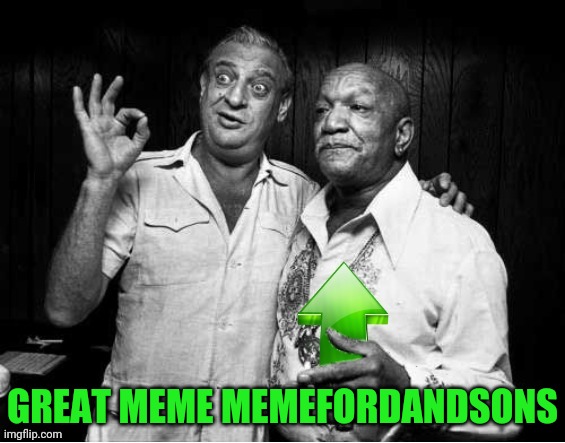 Redd Foxx And Rodney Dangerfield Upvote | GREAT MEME MEMEFORDANDSONS | image tagged in redd foxx and rodney dangerfield upvote | made w/ Imgflip meme maker