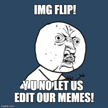 Y U No Meme | IMG FLIP! Y U NO LET US EDIT OUR MEMES! | image tagged in memes,y u no | made w/ Imgflip meme maker