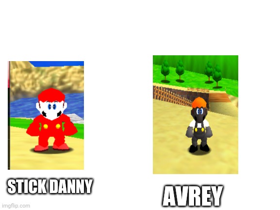Blank White Template | STICK DANNY; AVREY | image tagged in blank white template,mario,memes | made w/ Imgflip meme maker