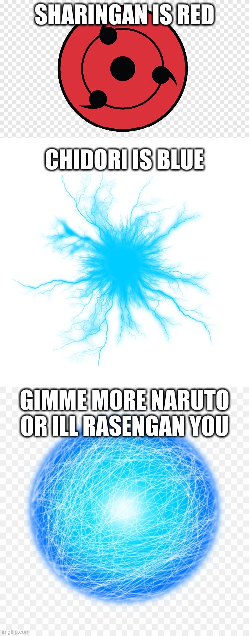 i didnt mean boruto | SHARINGAN IS RED; CHIDORI IS BLUE; GIMME MORE NARUTO OR ILL RASENGAN YOU | image tagged in naruto,roses are red,funneh,anime | made w/ Imgflip meme maker