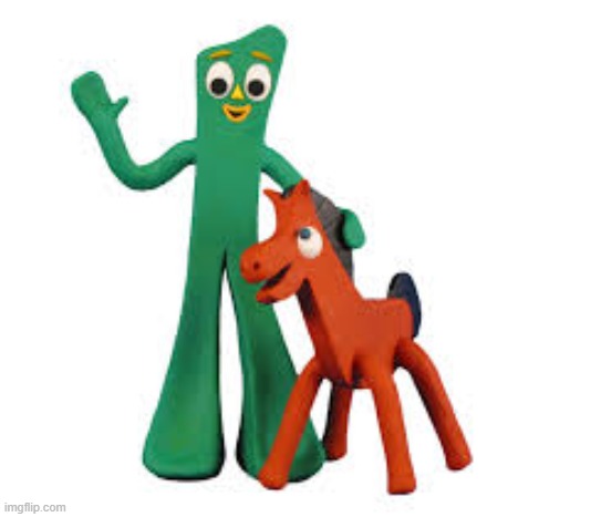 Gumby & Pokey | image tagged in gumby pokey | made w/ Imgflip meme maker
