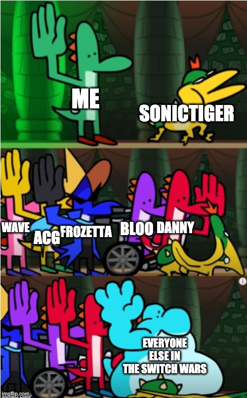 Haha 7-year-old beatdown go brrr | ME; SONICTIGER; DANNY; BLOO; FROZETTA; WAVE; ACG; EVERYONE ELSE IN THE SWITCH WARS | made w/ Imgflip meme maker