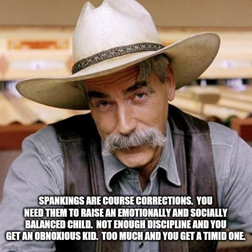 SARCASM COWBOY | SPANKINGS ARE COURSE CORRECTIONS.  YOU NEED THEM TO RAISE AN EMOTIONALLY AND SOCIALLY BALANCED CHILD.  NOT ENOUGH DISCIPLINE AND YOU GET AN  | image tagged in sarcasm cowboy | made w/ Imgflip meme maker