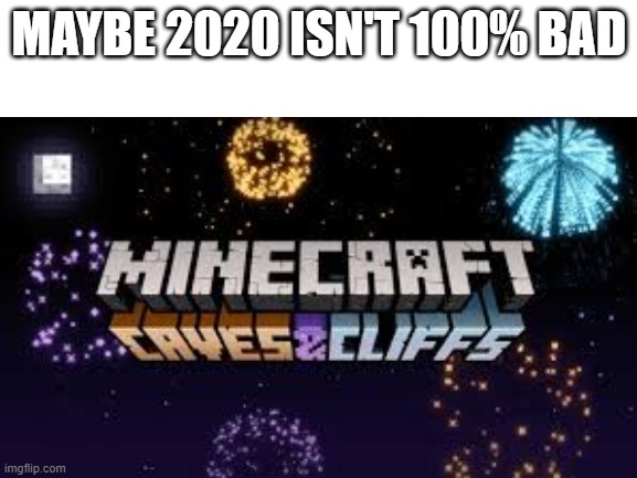 MAYBE 2020 ISN'T 100% BAD | image tagged in minecraft | made w/ Imgflip meme maker