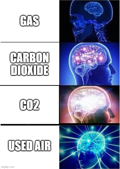 How 2 kemist | GAS; CARBON DIOXIDE; CO2; USED AIR | image tagged in memes,kemistry,intelecc | made w/ Imgflip meme maker
