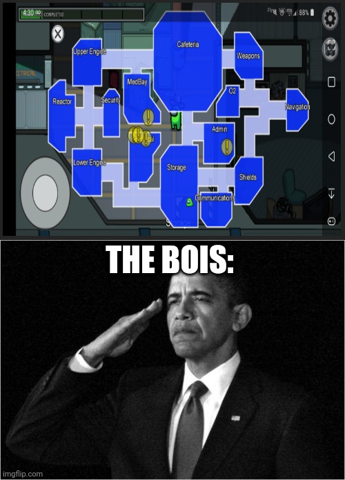 obama-salute | THE BOIS: | image tagged in obama-salute | made w/ Imgflip meme maker