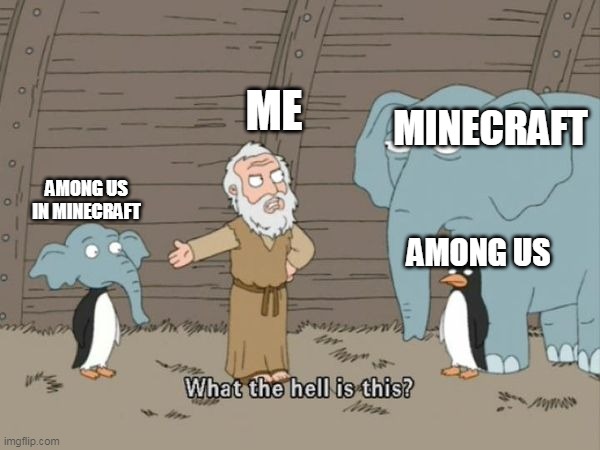 What the hell is this? |  ME; MINECRAFT; AMONG US IN MINECRAFT; AMONG US | image tagged in what the hell is this | made w/ Imgflip meme maker