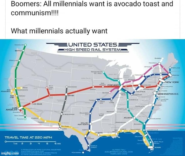 [commie socialist pro-train propaganda ok for the trainwatcher stream?] | image tagged in what millennials actually want,millennials,communism,communist socialist,i like trains,repost | made w/ Imgflip meme maker