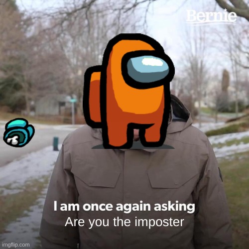 Bernie I Am Once Again Asking For Your Support | Are you the imposter | image tagged in memes,bernie i am once again asking for your support | made w/ Imgflip meme maker