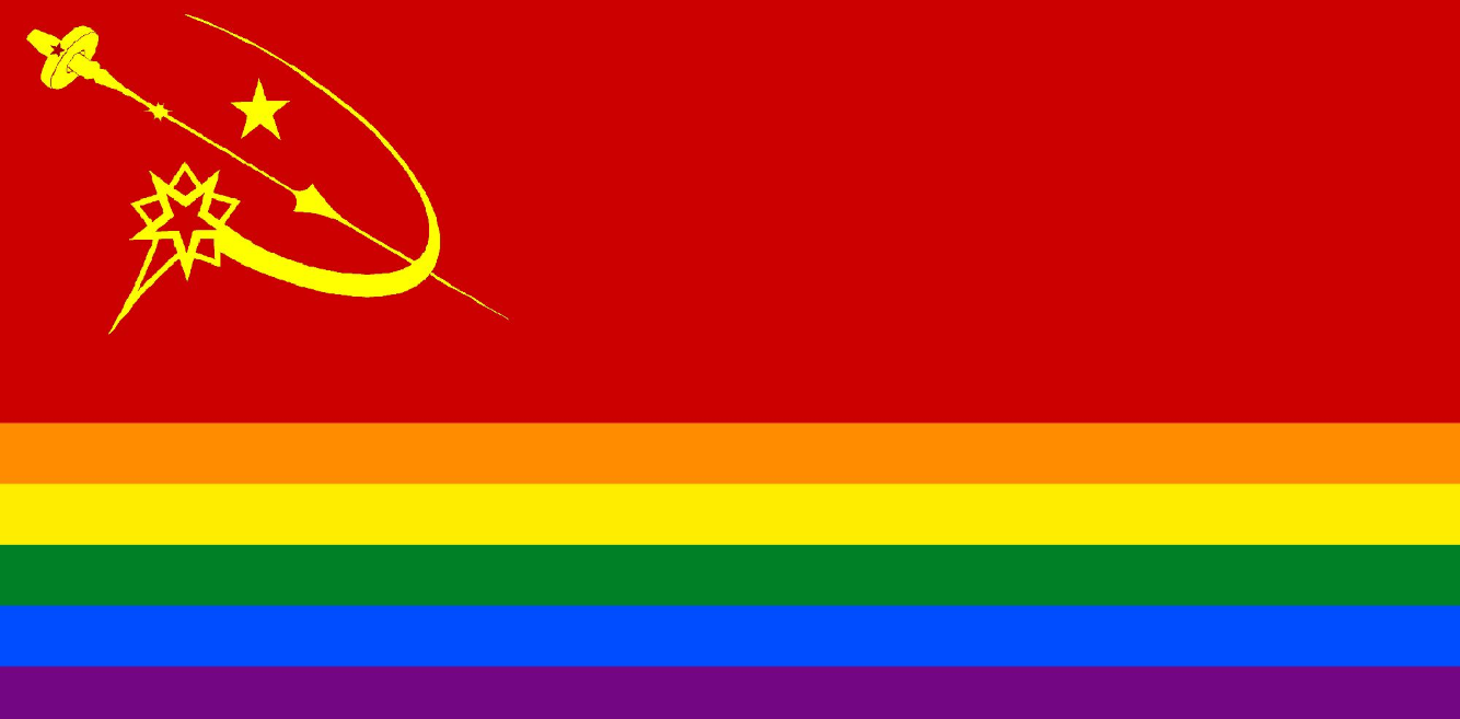 High Quality Fully Automated Luxury Gay Space Communism flag Blank Meme Template