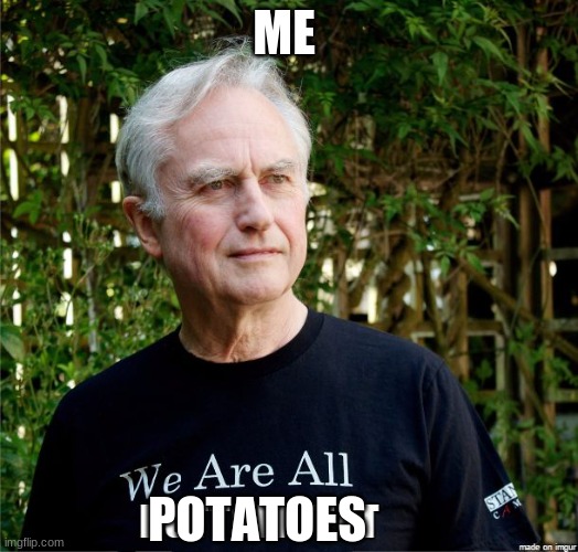 We are all | ME; POTATOES | image tagged in we are all | made w/ Imgflip meme maker