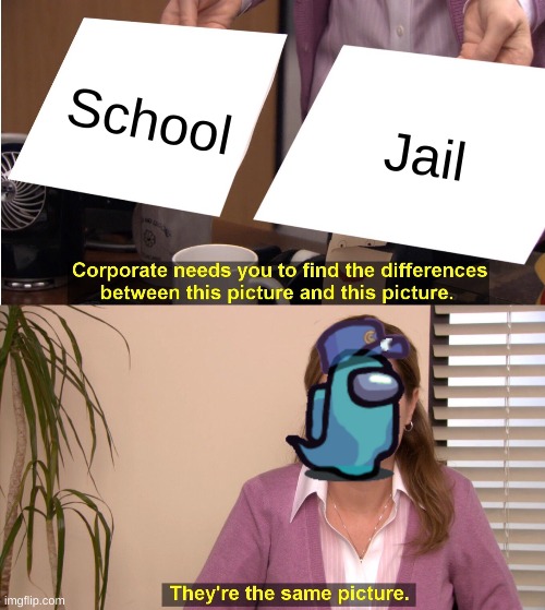They're The Same Picture Meme | School; Jail | image tagged in memes,they're the same picture | made w/ Imgflip meme maker