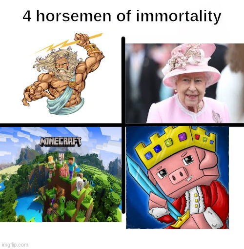 technoblade never dies | 4 horsemen of immortality | made w/ Imgflip meme maker