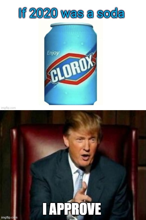 I mean he said that it cures covid-19 | I APPROVE | image tagged in donald trump,clorox,idiot,true,politics | made w/ Imgflip meme maker