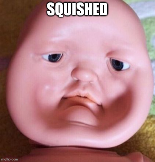 Squished Face | SQUISHED | image tagged in squished face | made w/ Imgflip meme maker